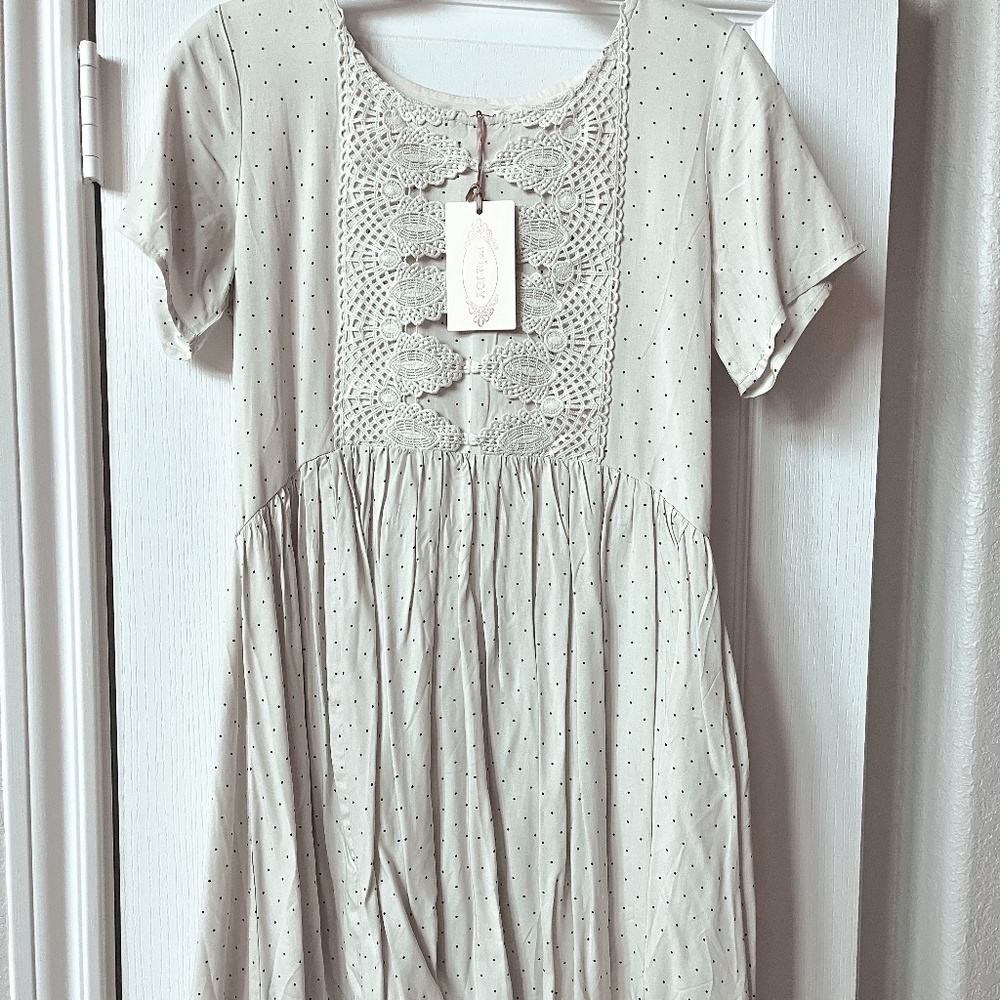 NWT Womens Joyfolie Mia Joy Ally Dress in Ivory XS